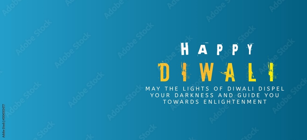 Fototapeta premium Happy diwali poster with oil lamps or diyas illustration on blue background.