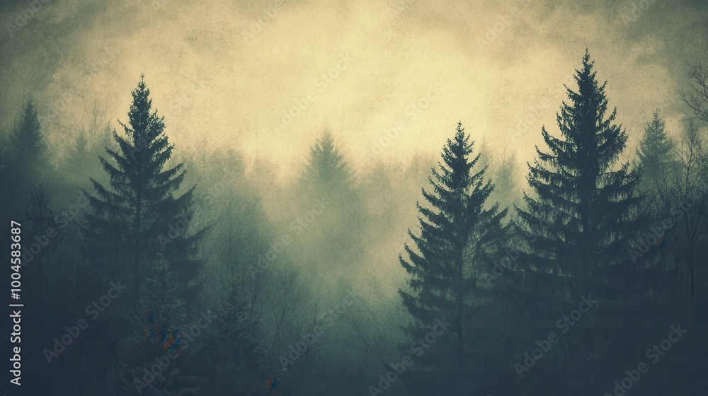Fototapeta premium forest in the fog