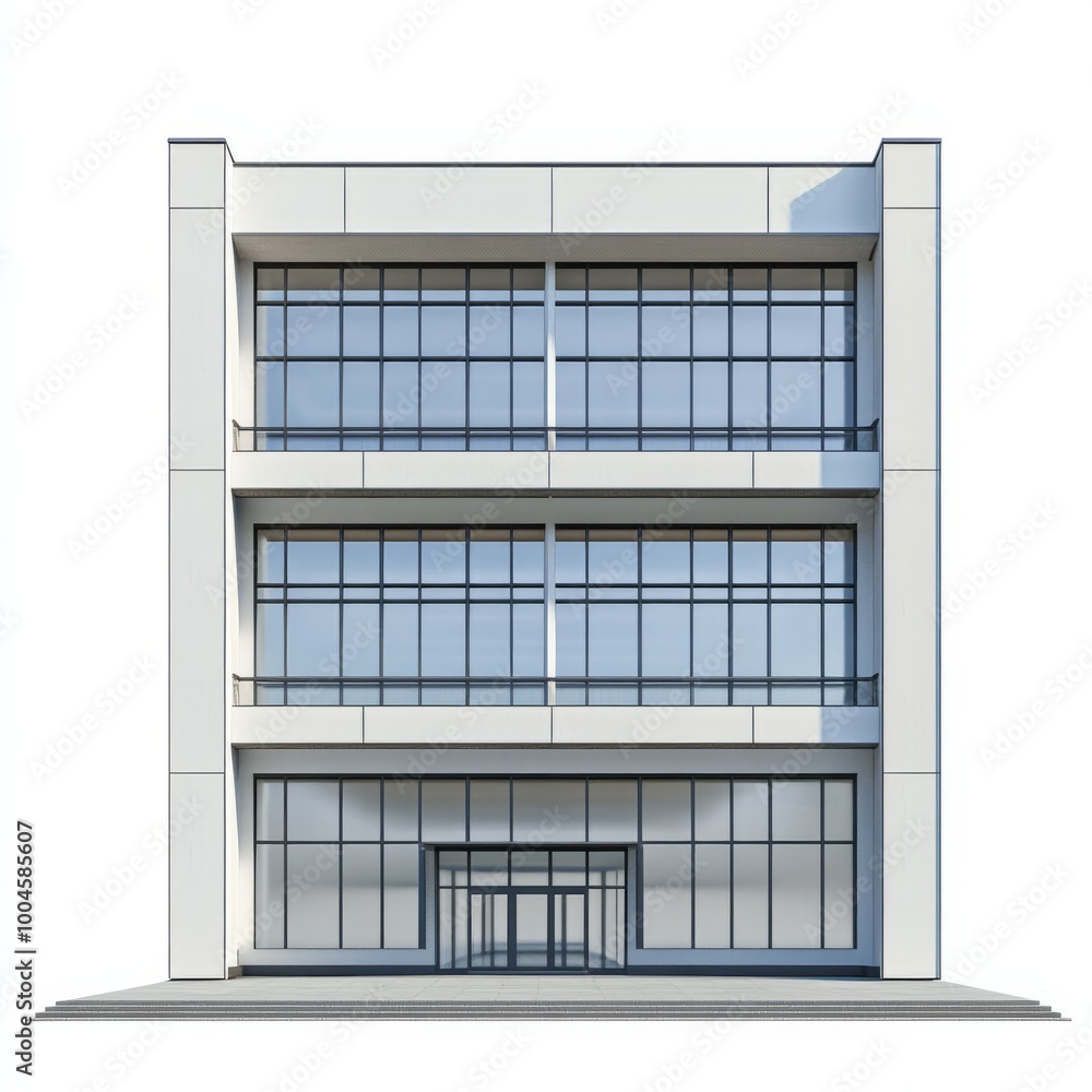 Modern Office Building Exterior with Glass Facade Modern Office Building Exterior with Glass Facade