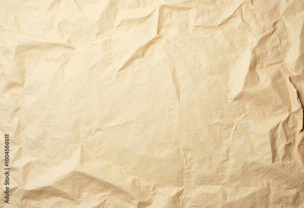 Crumpled Beige Paper Texture for Backgrounds and Crafts Crumpled Beige Paper Texture for Backgrounds and Crafts