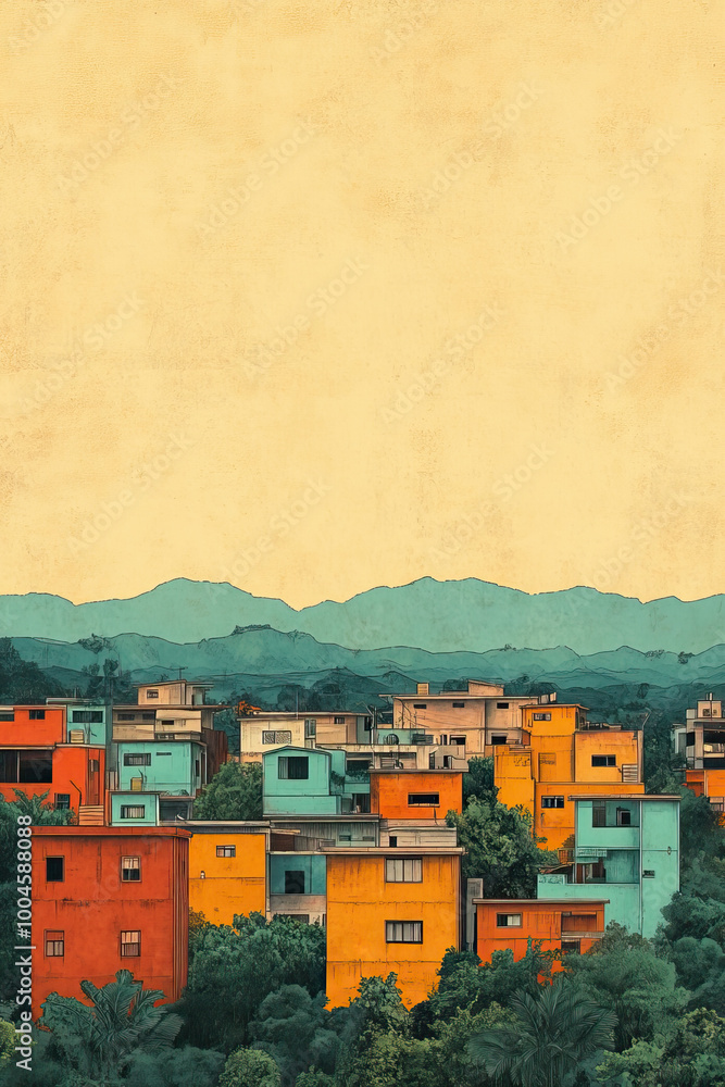 Obraz premium Sonsonate, El Salvador, color pen pencil hand-drawn effect drawing illustration for travel poster, card, wallpaper, backdrop or banner. Modern, clear, artistic and simple