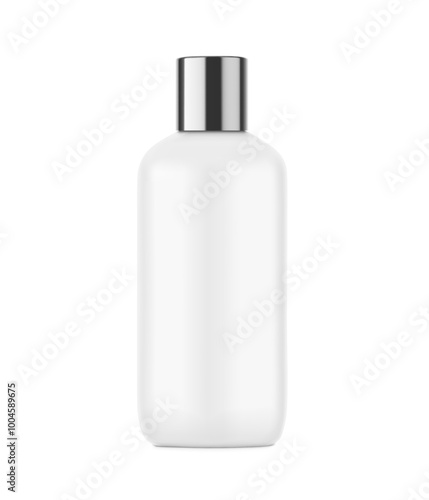 Realistic bottle with disc top cap mockup. Front view. Vector illustration isolated on white background. Perfect for promote your product. EPS10.	