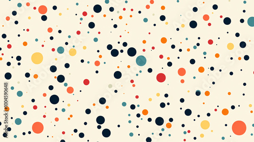  A minimalist grid of dots with varying sizes and colors. 