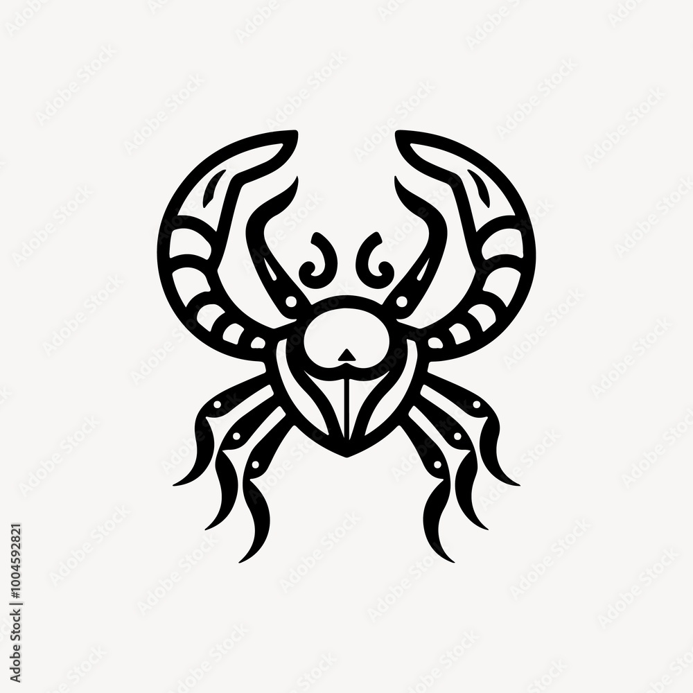 Cancer zodiac sign line art illustration Cancer zodiac sign line art illustration
