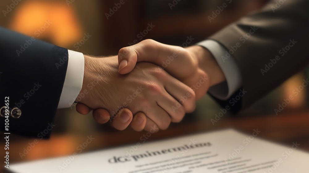 Close-up of contract signing during a successful business negotiation, document finalization, completion of negotiation. Close-up of contract signing during a successful business negotiation, document finalization, completion of negotiation.