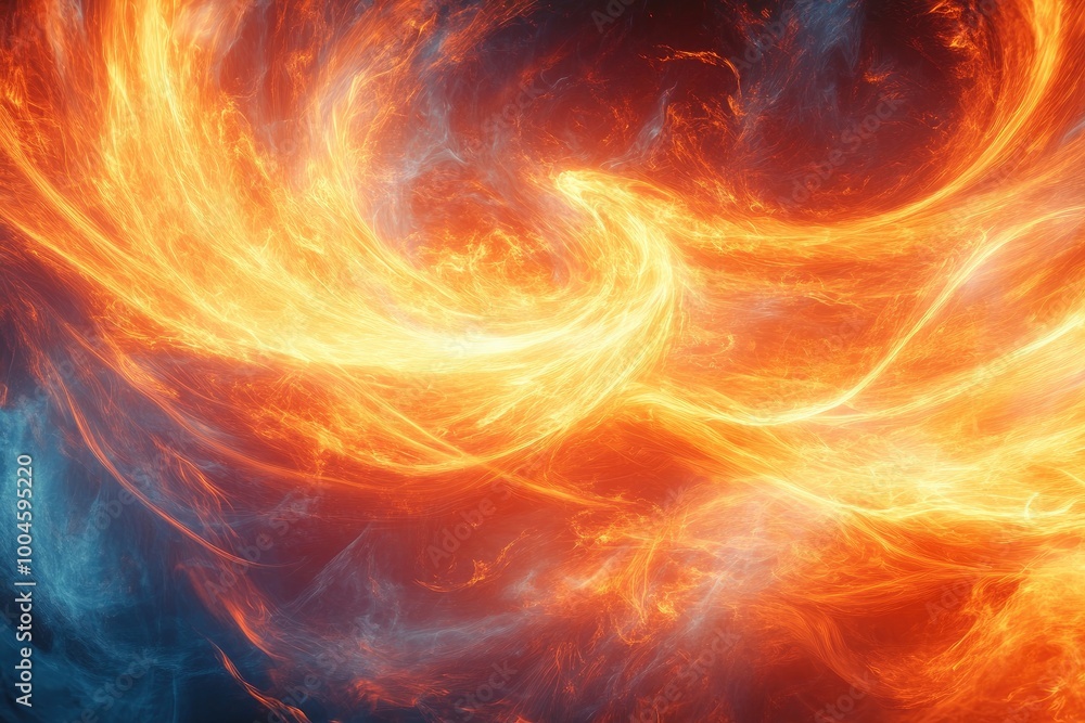 Obraz premium Abstract fiery swirl with yellow and orange. Perfect for designs about energy, power, and heat.