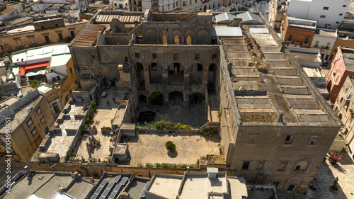 Aerial view of houses and apartments in the historic center of Manduria. It is a city in the province of Taranto, Puglia, Italy. photo