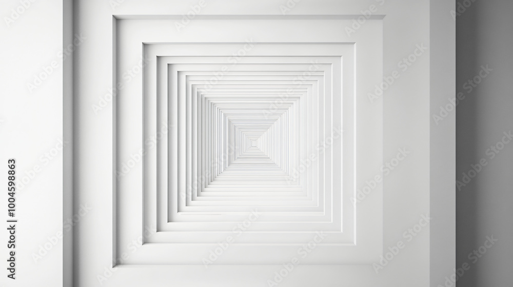 Fototapeta premium A minimalist design of concentric squares in monochrome. 