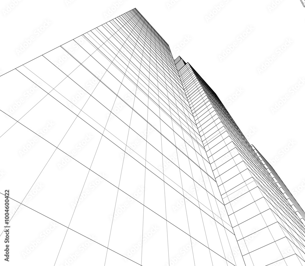 Modern architecture, city buildings 3d illustration Modern architecture, city buildings 3d illustration