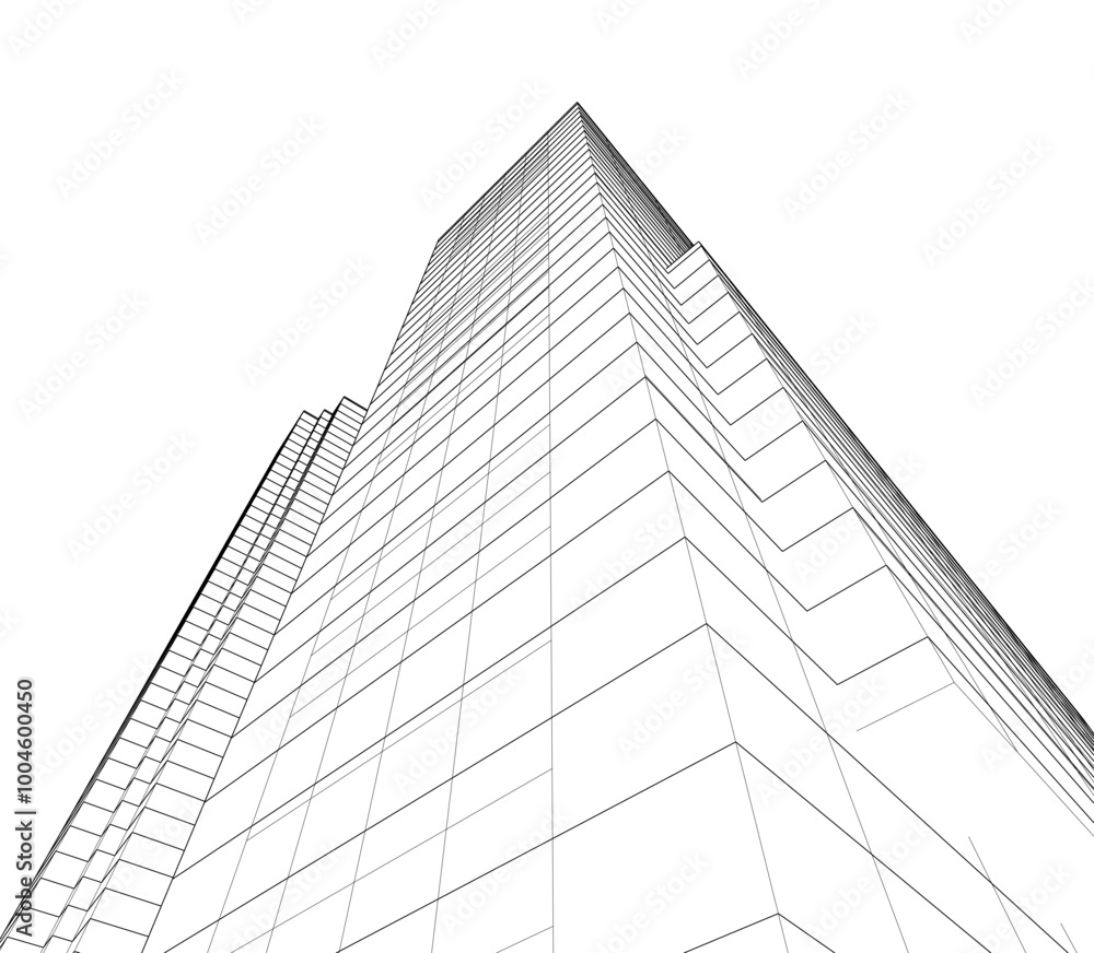 Modern architecture, city buildings 3d illustration Modern architecture, city buildings 3d illustration