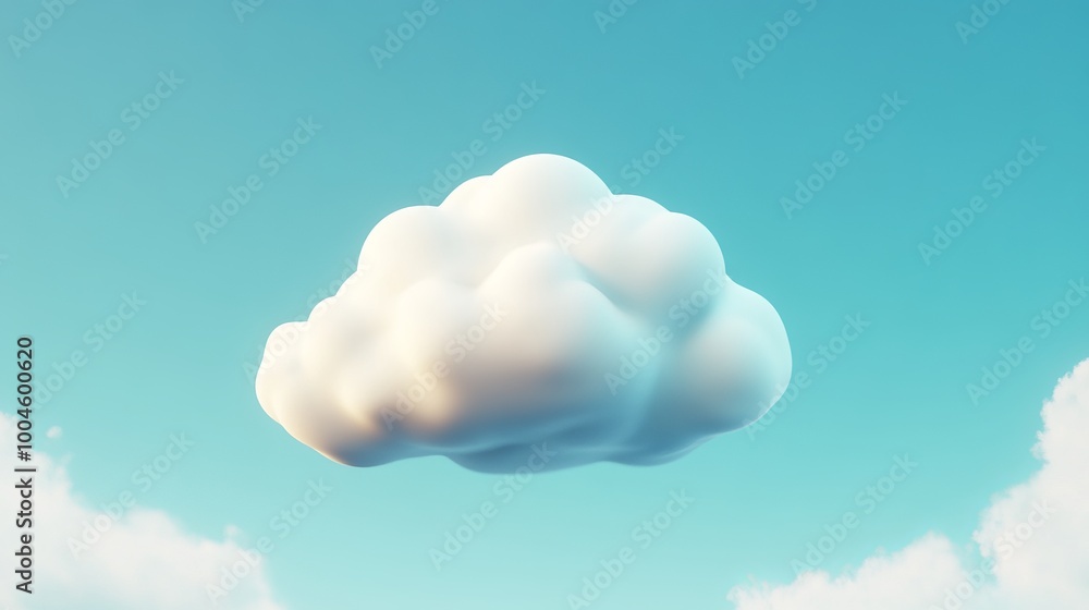 Single White Cloud in a Blue Sky - Minimalist Nature Photography Single White Cloud in a Blue Sky - Minimalist Nature Photography