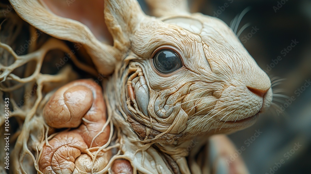 Close-Up of a Rabbit's Anatomy: A Detailed and Realistic 3D Render Close-Up of a Rabbit's Anatomy: A Detailed and Realistic 3D Render