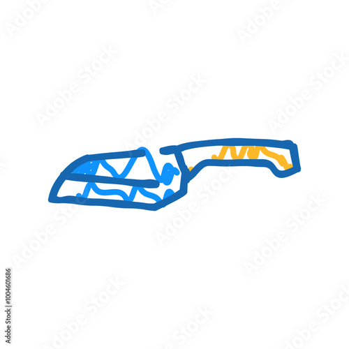 vegetable knife garasuki doodle icon sketch vector. vegetable knife garasuki sign. isolated symbol illustration
