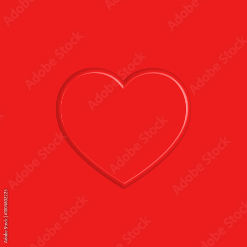 Valentine red heart decorative card