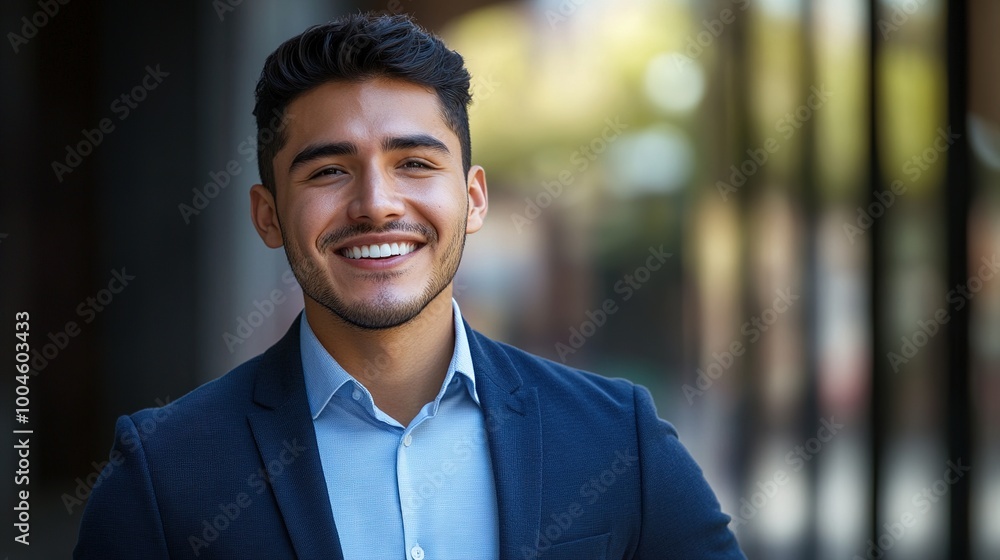 Confident Businessman Smiling Outdoors Confident Businessman Smiling Outdoors