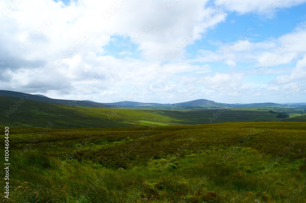 beautiful meadow landscape in a hilly area of Ireland beautiful meadow landscape in a hilly area of Ireland