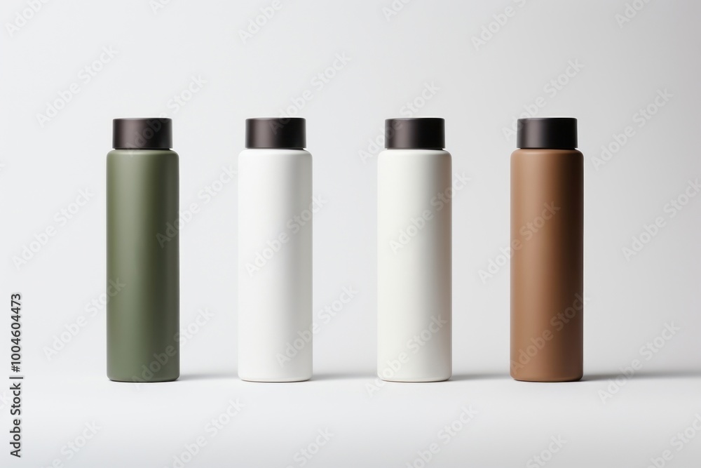 Polished packaging mockups cylinder bottle white background. Polished packaging mockups cylinder bottle white background.