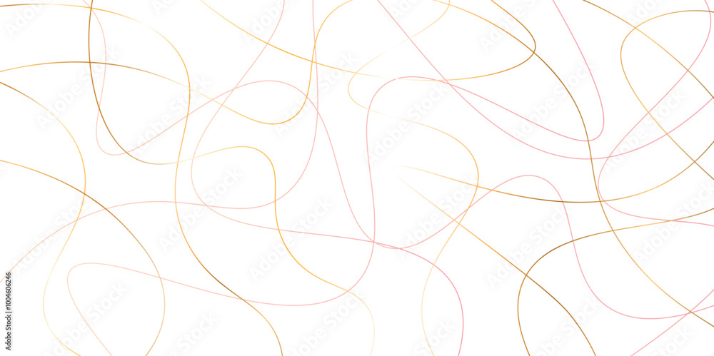 Random pattern colorful line stroke on a transparent background. Chaotic random lines abstract geometric pattern vector background. Decorative golden pattern with tangled curved lines. Random pattern colorful line stroke on a transparent background. Chaotic random lines abstract geometric pattern vector background. Decorative golden pattern with tangled curved lines.