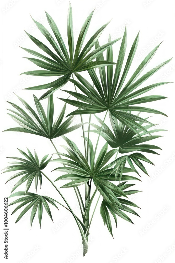 Botanical illustration palm polly plant leaf tree. Botanical illustration palm polly plant leaf tree.