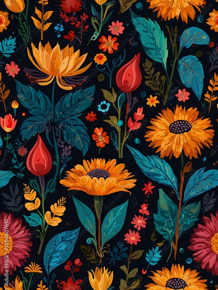 Abstract floral seamless pattern. Abstract floral seamless pattern.