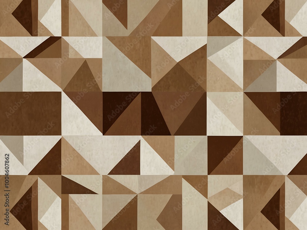 Abstract geometric pattern in white, beige, and brown shades. Abstract geometric pattern in white, beige, and brown shades.