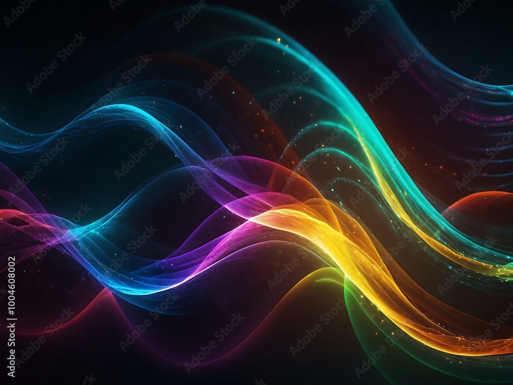 Abstract glowing waves with colorful lights. Abstract glowing waves with colorful lights.