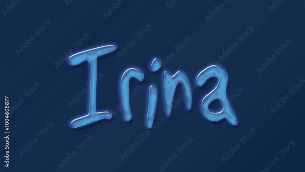 Water bubble 3D text effect of name Irina 0n blue background. Water bubble 3D text effect of name Irina 0n blue background.