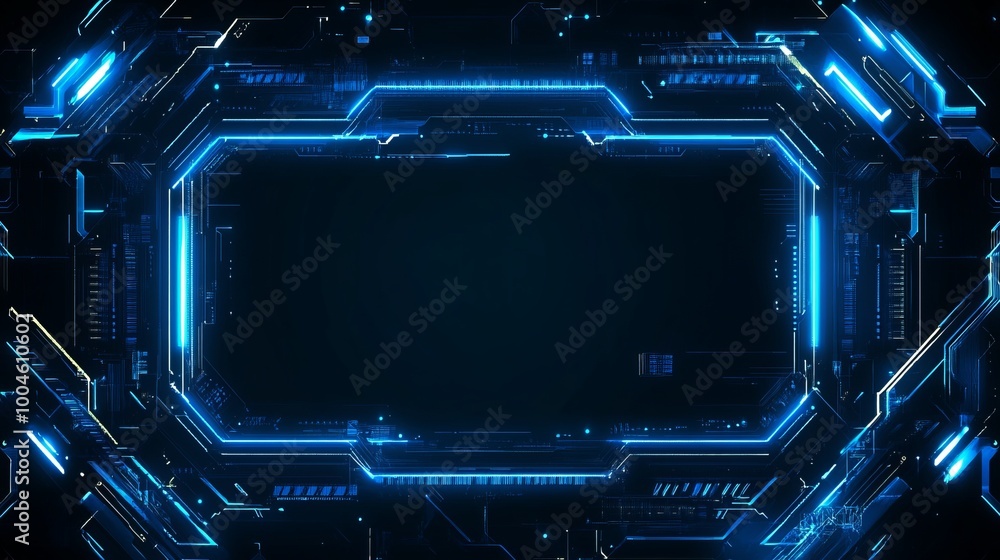 Futuristic Blue Neon Technology Background Futuristic Blue Neon Technology Background