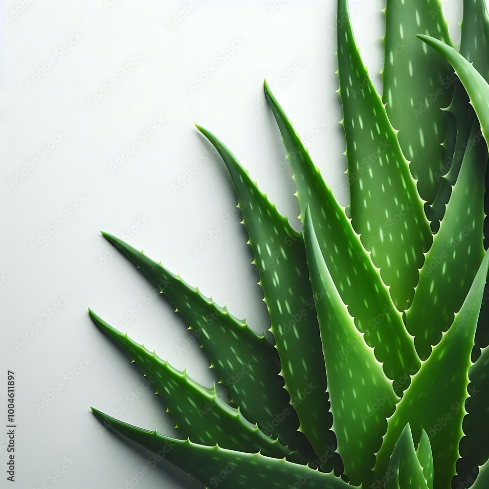 Close up aloe vera plant on white background. Use for product backdrop Close up aloe vera plant on white background. Use for product backdrop