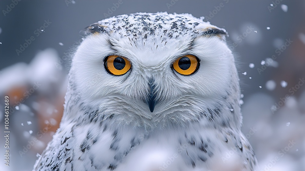 Snowy Owl Portrait: Close Up of a Majestic Bird in Winter Snowy Owl Portrait: Close Up of a Majestic Bird in Winter