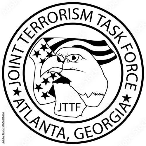 USA GEORGIA Joint Terrorism Task Force Atlanta badge vector file  Blank, outline vector, SVG Badge, CNC Router File, Laser Engraving, Cricut, Ezcad, Digital Cutting File for laser cutting, laser engra photo