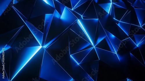 Obraz na płótnie Abstract background with blue triangles creating futuristic design w salonie