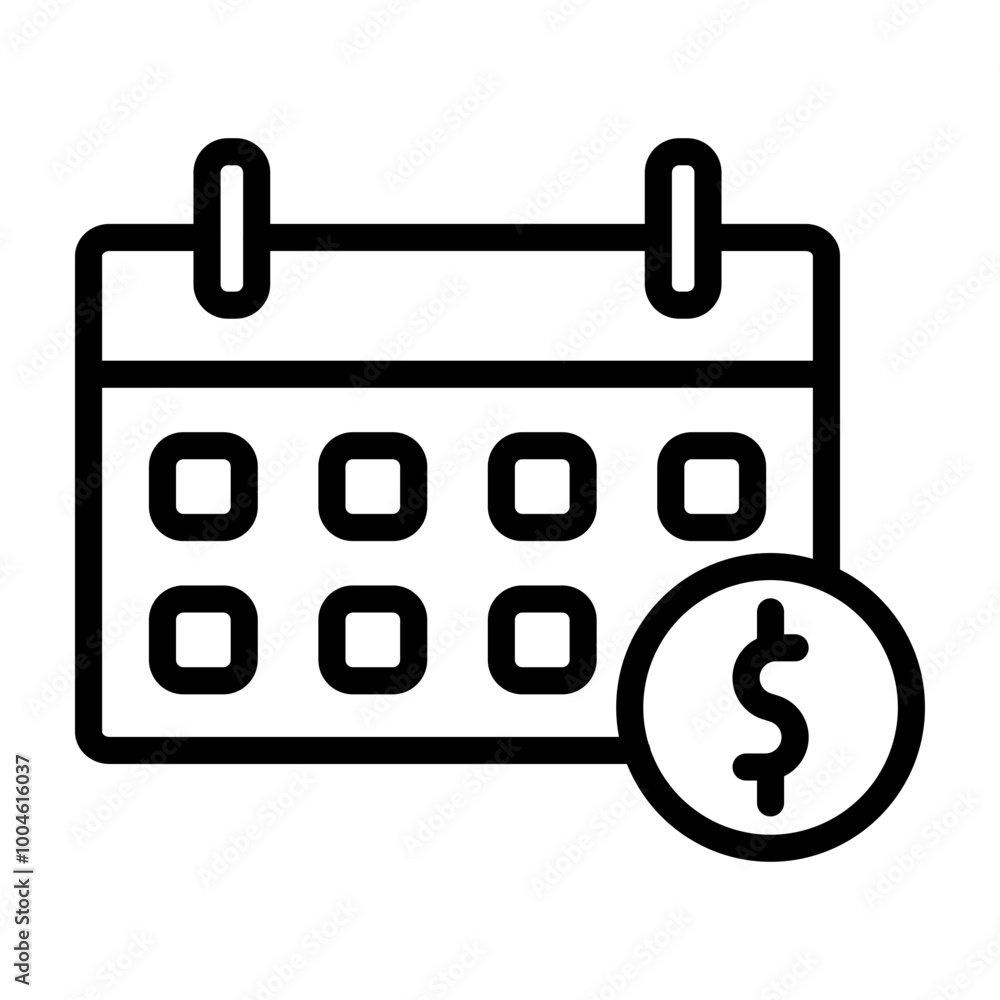 Calendar Vector Line Icon Design Calendar Vector Line Icon Design