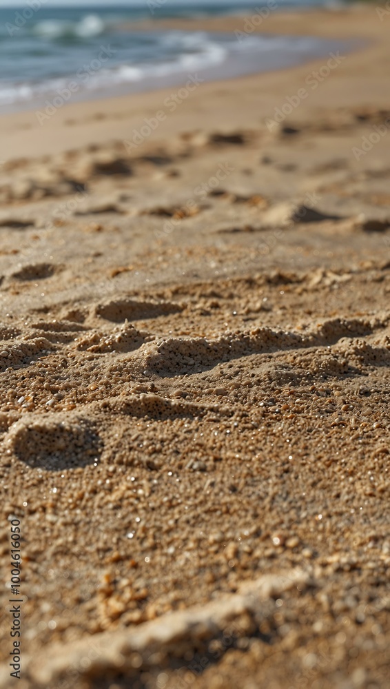 Beach sand texture with blurred ocean in the background. Beach sand texture with blurred ocean in the background.