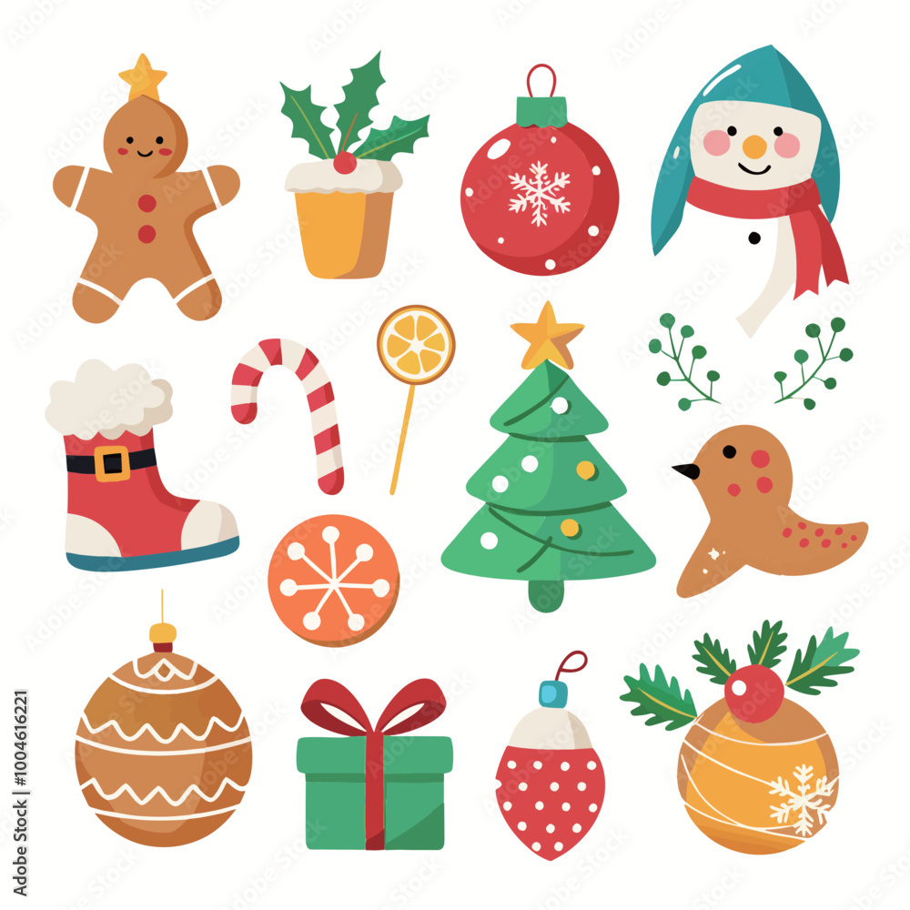 Merry Christmas element collection on white background Merry Christmas element collection on white background