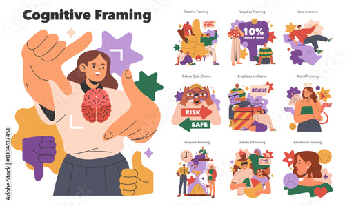 Cognitive Framing. Flat Vector Illustration