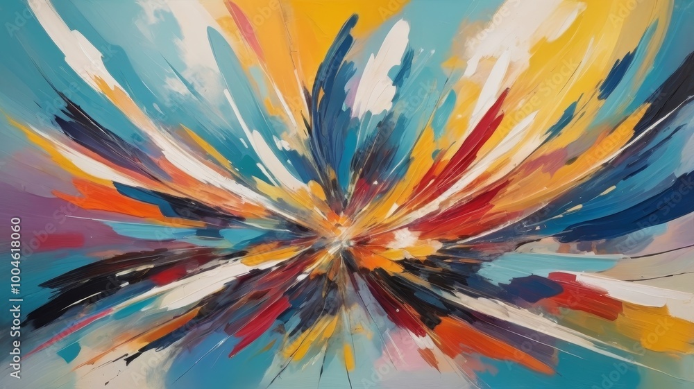 Colorfull abstract painting of brushstrokes Colorfull abstract painting of brushstrokes