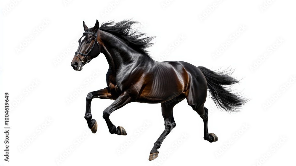 Majestic Black Stallion in Motion Majestic Black Stallion in Motion