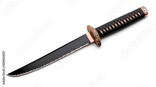 Elegant Black and Rose Gold Tanto Knife 