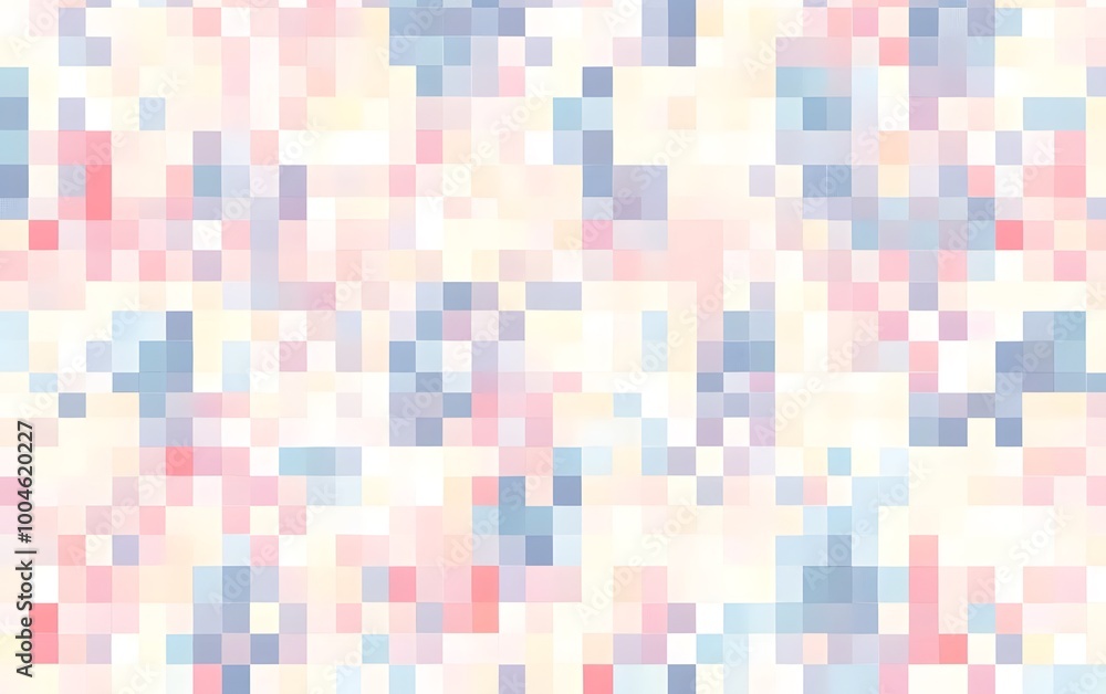 Fototapeta premium Pixel seamless pattern in pastel colors, generative ai