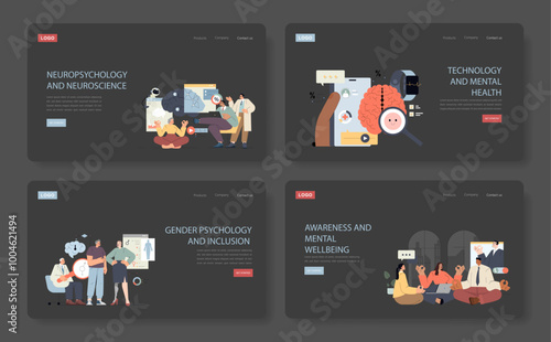 psychology. Flat Vector Illustration