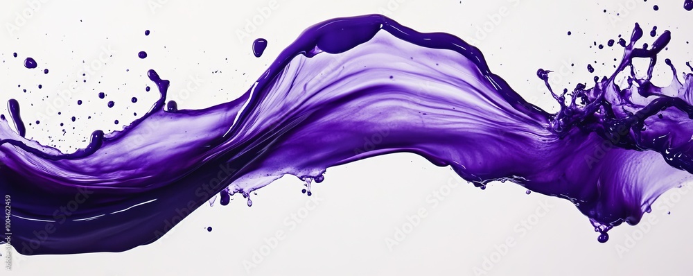 Purple paint splashing and forming dynamic shapes Purple paint splashing and forming dynamic shapes