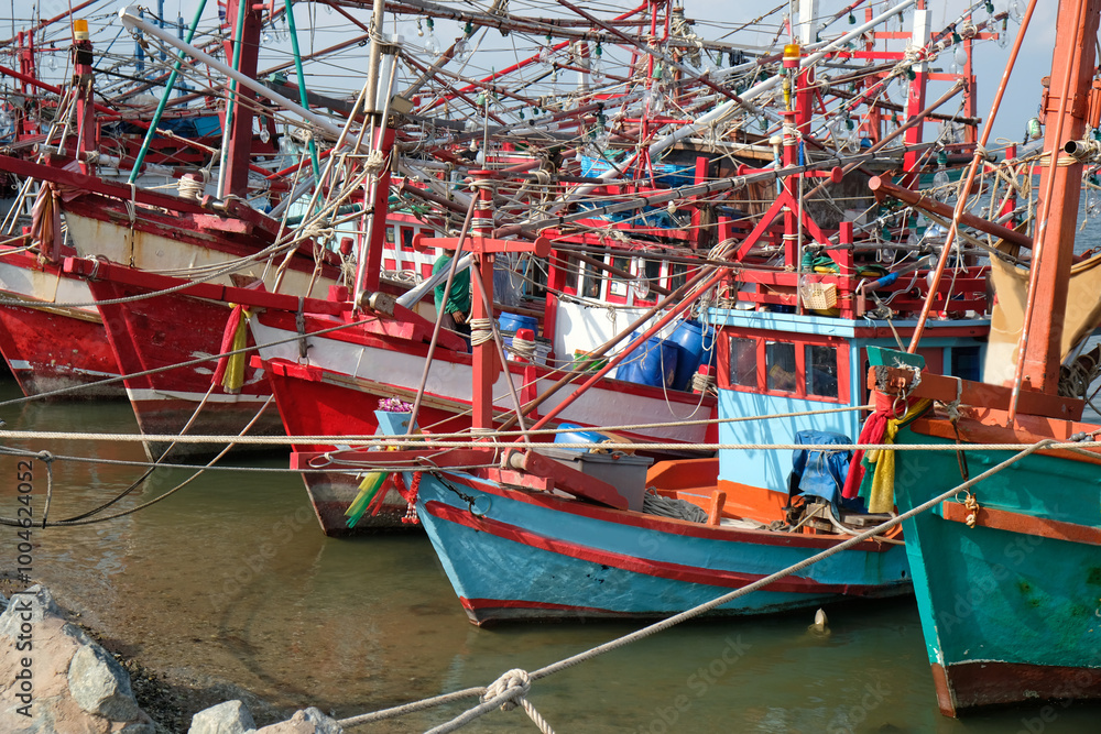 сolorful old fishing boats in Pattaya, Thailand сolorful old fishing boats in Pattaya, Thailand
