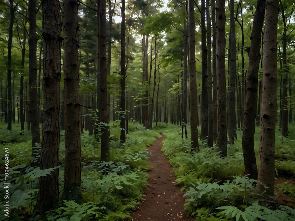 Camera gliding through a tranquil forest. Camera gliding through a tranquil forest.