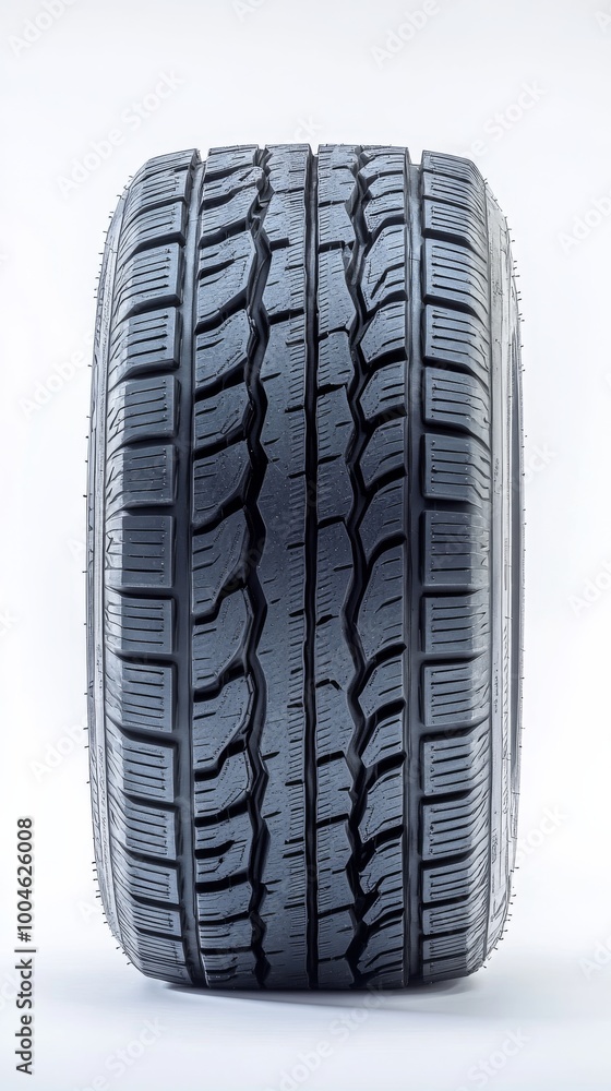 Winter car tire standing on white background Winter car tire standing on white background