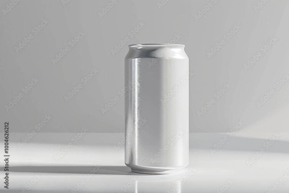 White Soda Can on Minimalist Background White Soda Can on Minimalist Background