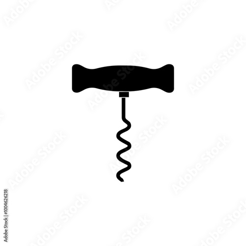 Minimalistic Corkscrew Icon in Black and White. Vector illustration design.