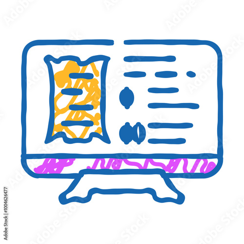 watching documentary doodle icon sketch vector. watching documentary sign. isolated symbol illustration