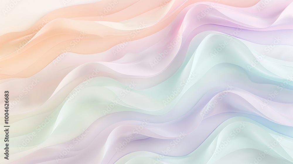 A pastel background with gentle waves of color blending lavender, mint, and peach A pastel background with gentle waves of color blending lavender, mint, and peach