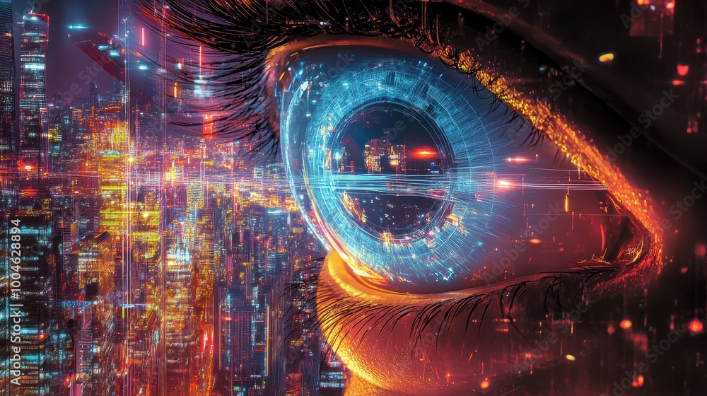 Naklejka premium Generative AI Laser Vision Correction Poster